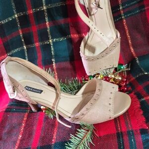 Alex Marie Beige Studded Heels